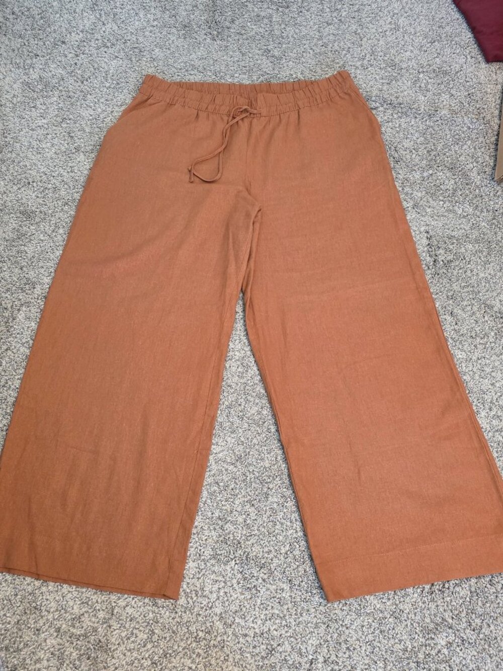 A New Day Rust Linen Wide Leg Pants | XXL